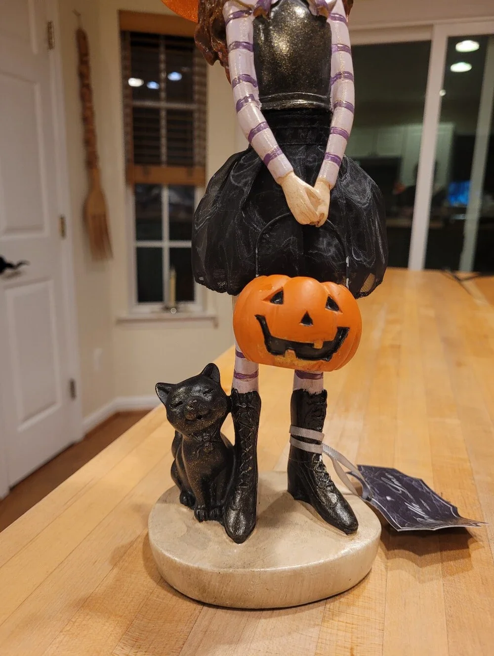 NEW Bella Luxx Orange Trick-or-Treater Witch Halloween Figurine Home Decor